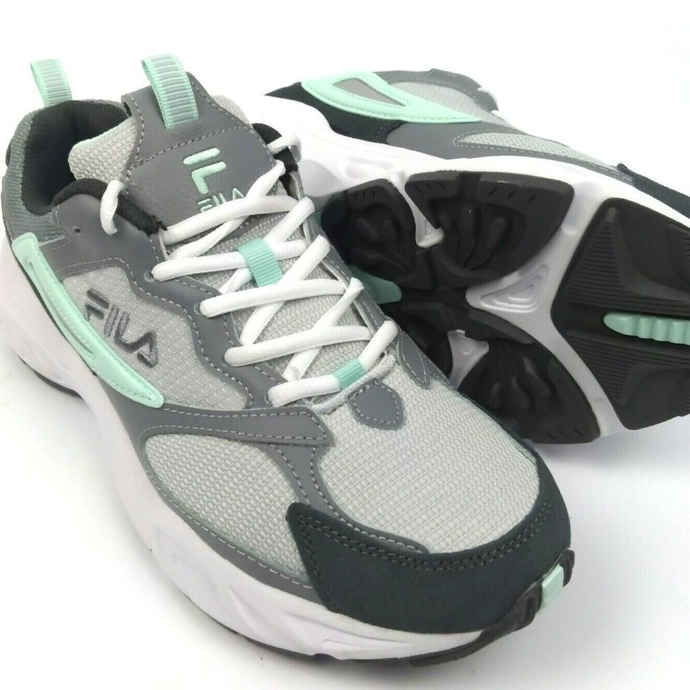 FILA Women's Recollector Athletic Sneaker Shoes-White/Gray/Mint